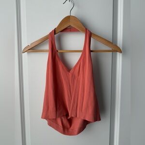 pink halter neck crop top